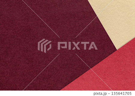 Dark wine paper background with red beige corners and copy space. Abstract template for presentation, banner Dark wine paper background with red beige corners and copy space. Abstract template for presentation, banner 135641705