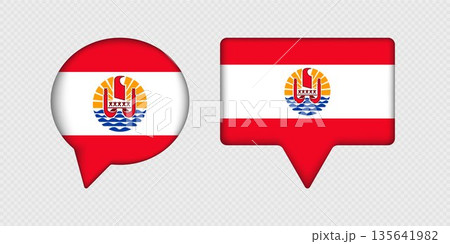 Flag of French Polynesia in speech bubble. 135641982