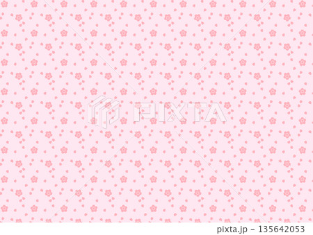 和柄のシームレスパターン［桜］ 135642053