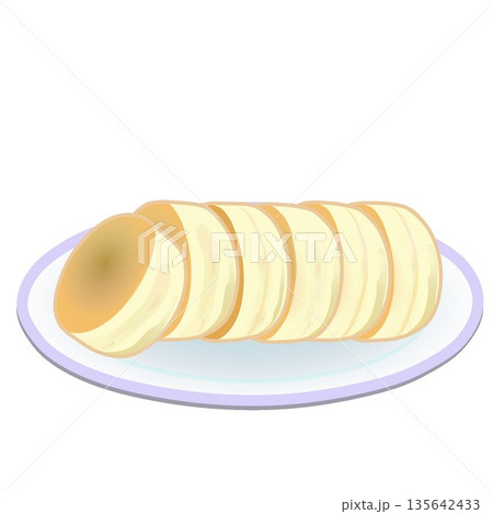 皿に乗った回転焼きのイラスト 135642433