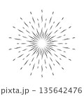 The sun's rays on a light background. Solar bursts, elements of a shining star. Vintage label, badge, fireworks, logo or lettering. Vector Eps 10. 135642476