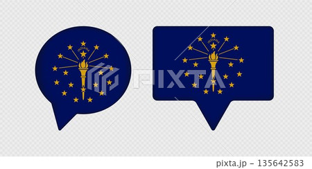 Flag of Indiana State in Speech Bubble. Flag of Indiana State in Speech Bubble. 135642583