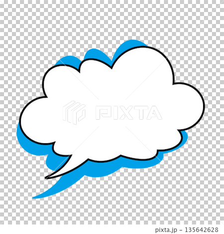 シンプルな吹き出しのイラスト もこもこ シンプルな吹き出しのイラスト もこもこ 135642628