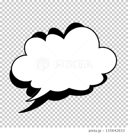 シンプルな吹き出しのイラスト　もこもこ 135642633