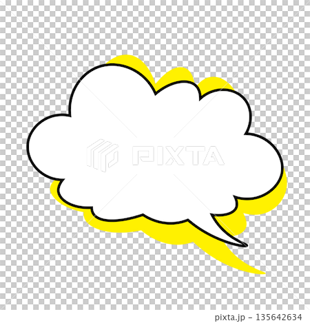 シンプルな吹き出しのイラスト もこもこ シンプルな吹き出しのイラスト もこもこ 135642634