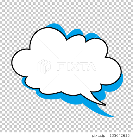 シンプルな吹き出しのイラスト もこもこ シンプルな吹き出しのイラスト もこもこ 135642636