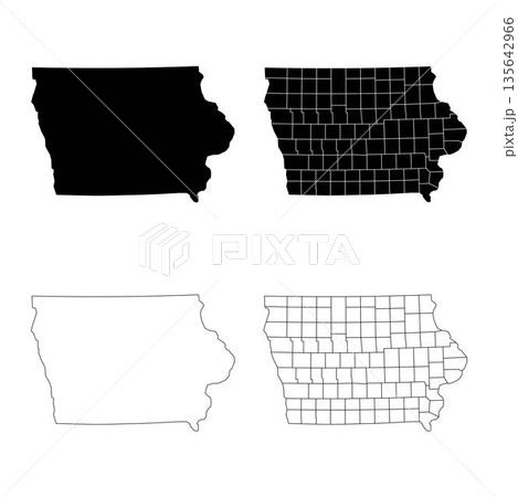 Iowa State Outline and Solid Fill Map Set. Iowa State Outline and Solid Fill Map Set. 135642966