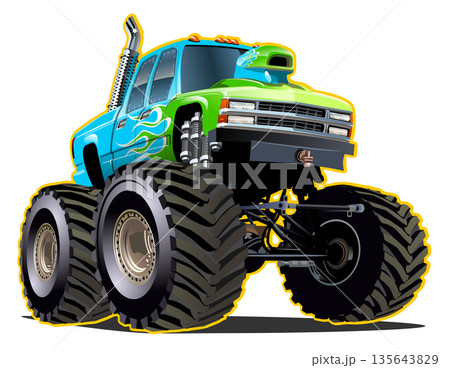 Cartoon Monster Truck 135643829