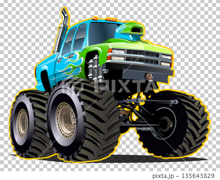 Cartoon Monster Truck 135643829