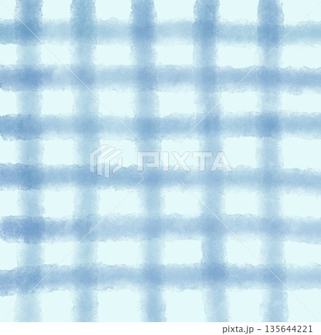 Watercolor Blue Gingham Pattern Soft Aesthetic Background 135644221