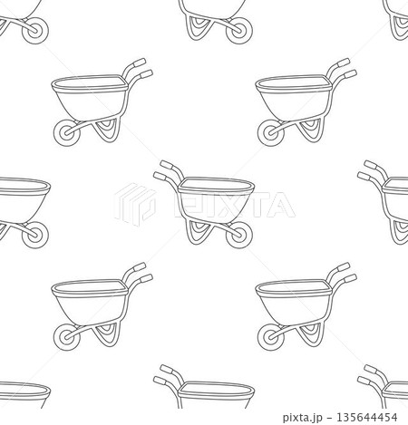 gardening wheelbarrow seamless pattern gardening wheelbarrow seamless pattern 135644454