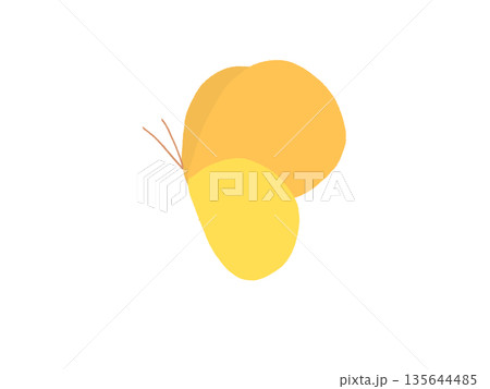 横向きの黄色い蝶々 135644485