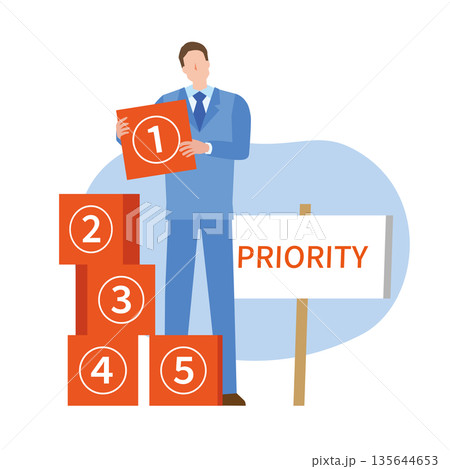 優先順位を考える男性 135644653
