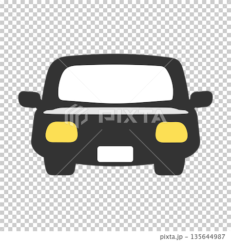 夜間の自家用車のイラスト 135644987