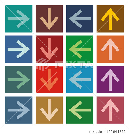 Directional symbols on colored backgrounds 135645832