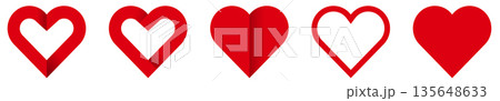 Red paper ribbon heart set vector illustration, creative origami style icons for Valentines Day and Mothers Day, professional graphic elements isolated on white. Red Heart modern style collection Red paper ribbon heart set vector illustration, creative origami style icons for Valentines Day and Mothers Day, professional graphic elements isolated on white. Red Heart modern style collection 135648633