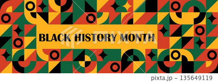 Black history month banner. Black history honoring the past, inspiring the future. Vector illustration design graphics. Flat template for background, banner, card, poster 135649119