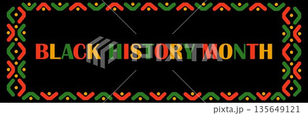 Black history month banner. Black history honoring the past, inspiring the future. Vector illustration design graphics. Flat template for background, banner, card, poster 135649121