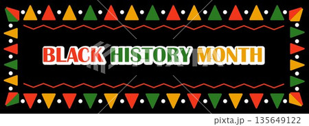 Black history month banner. Black history honoring the past, inspiring the future. Vector illustration design graphics. Flat template for background, banner, card, poster 135649122