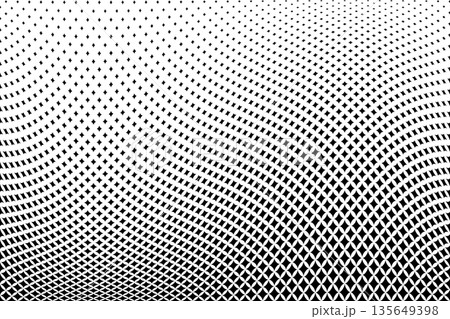 Geometric Halftone Pattern. 3D Illusion. Black and White Textured Background. 135649398
