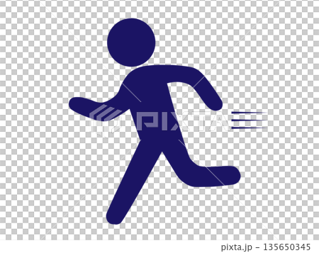 Running person pictogram (silhouette) Running person pictogram (silhouette) 135650345