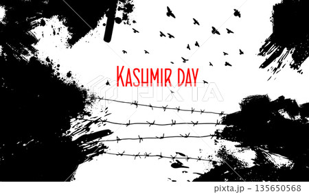 5 February, Kashmir Solidarity Day. Hand drawn. Not AI, vector illustration. 5 February, Kashmir Solidarity Day. Hand drawn. Not AI, vector illustration. 135650568