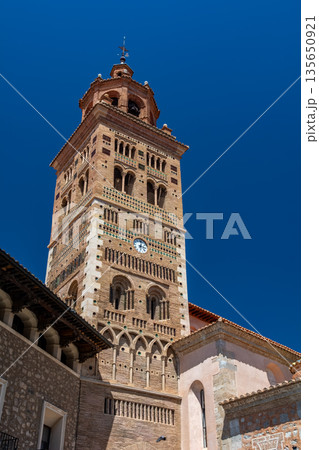 Close-up of Teruel Cathedral bell tower 135650921