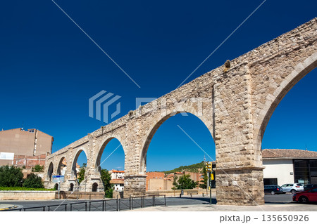 Historic aqueduct in Teruel, Spain 135650926