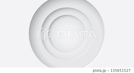 Abstract three dimension circle frame 4 layers paper cut style on white background. 135651527