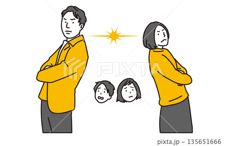 夫婦喧嘩のイラスト素材 135651666