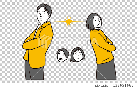 夫婦喧嘩のイラスト素材 135651666