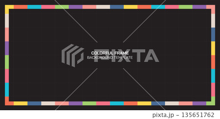 Colorful rectangle frame template on black...のイラスト素材 [135651762] - PIXTA