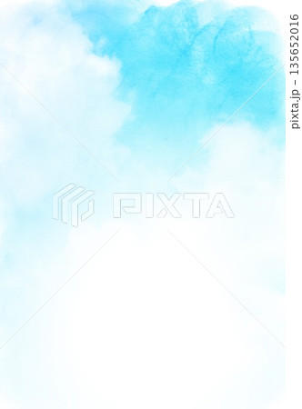 青のパステル画の雲の背景 135652016