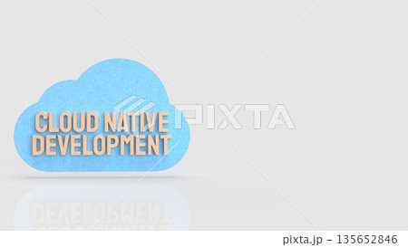 Minimal Cloud Native Software Development Concept Illustration 3d render. Minimal Cloud Native Software Development Concept Illustration 3d render. 135652846