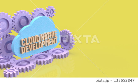 Cloud Native Development Workflow with Automation Gears Concept 3d render. 135652847