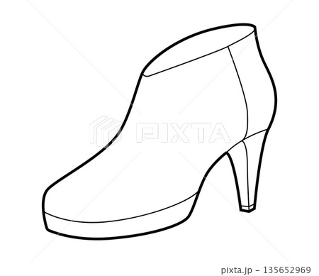 Stiletto ankle boot women single line pair. Pointed toe with slim heel for cold weather, aesthetic and wardrobe. 135652969