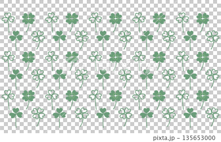 手繪可愛三葉草背景插圖 手繪可愛三葉草背景插圖 135653000