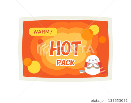 使い捨てカイロをイメージしたイラスト　英語バージョン 135653051