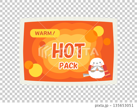 使い捨てカイロをイメージしたイラスト　英語バージョン 135653051