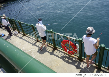 葉山マリーナ堤防に設置されたレスキューリング 135653807