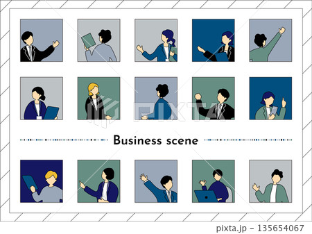 ビジネスシーン人物アイコン素材集 135654067