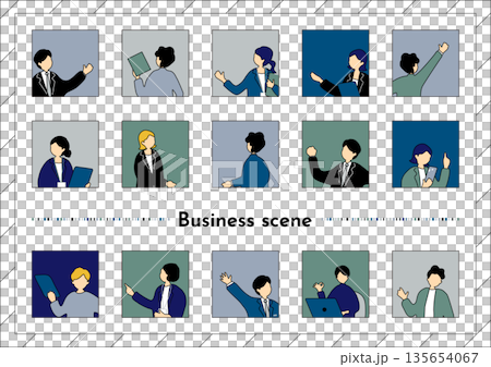 ビジネスシーン人物アイコン素材集 135654067