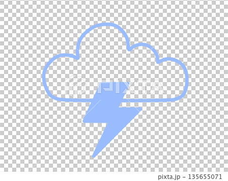 簡易閃電圖示（藍色） 135655071