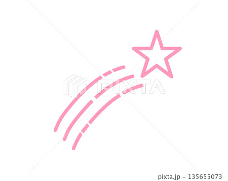 シンプル流れ星アイコン（ピンク） 135655073