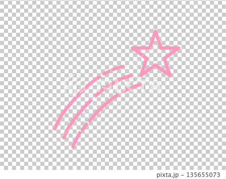 シンプル流れ星アイコン（ピンク） 135655073