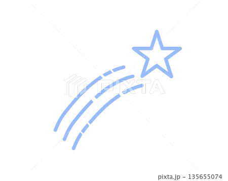 シンプル流れ星アイコン（ブルー） 135655074