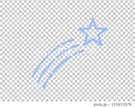 シンプル流れ星アイコン（ブルー） 135655074