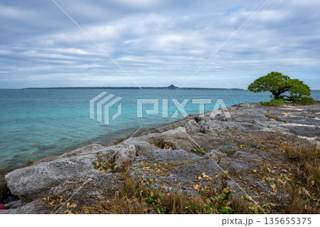 日本の沖縄のとても美しい海の風景 日本の沖縄のとても美しい海の風景 135655375