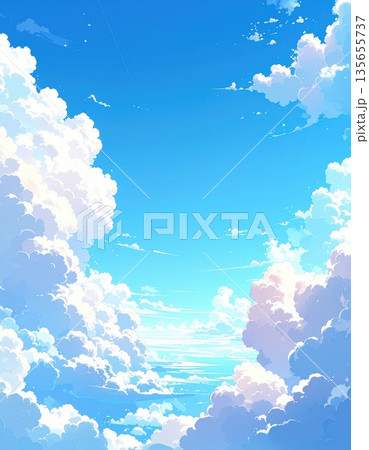 《AI画像》青空に浮かぶ夏の入道雲 《AI画像》青空に浮かぶ夏の入道雲 135655737