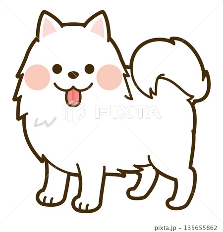 かわいいサモエドのイラスト かわいいサモエドのイラスト 135655862
